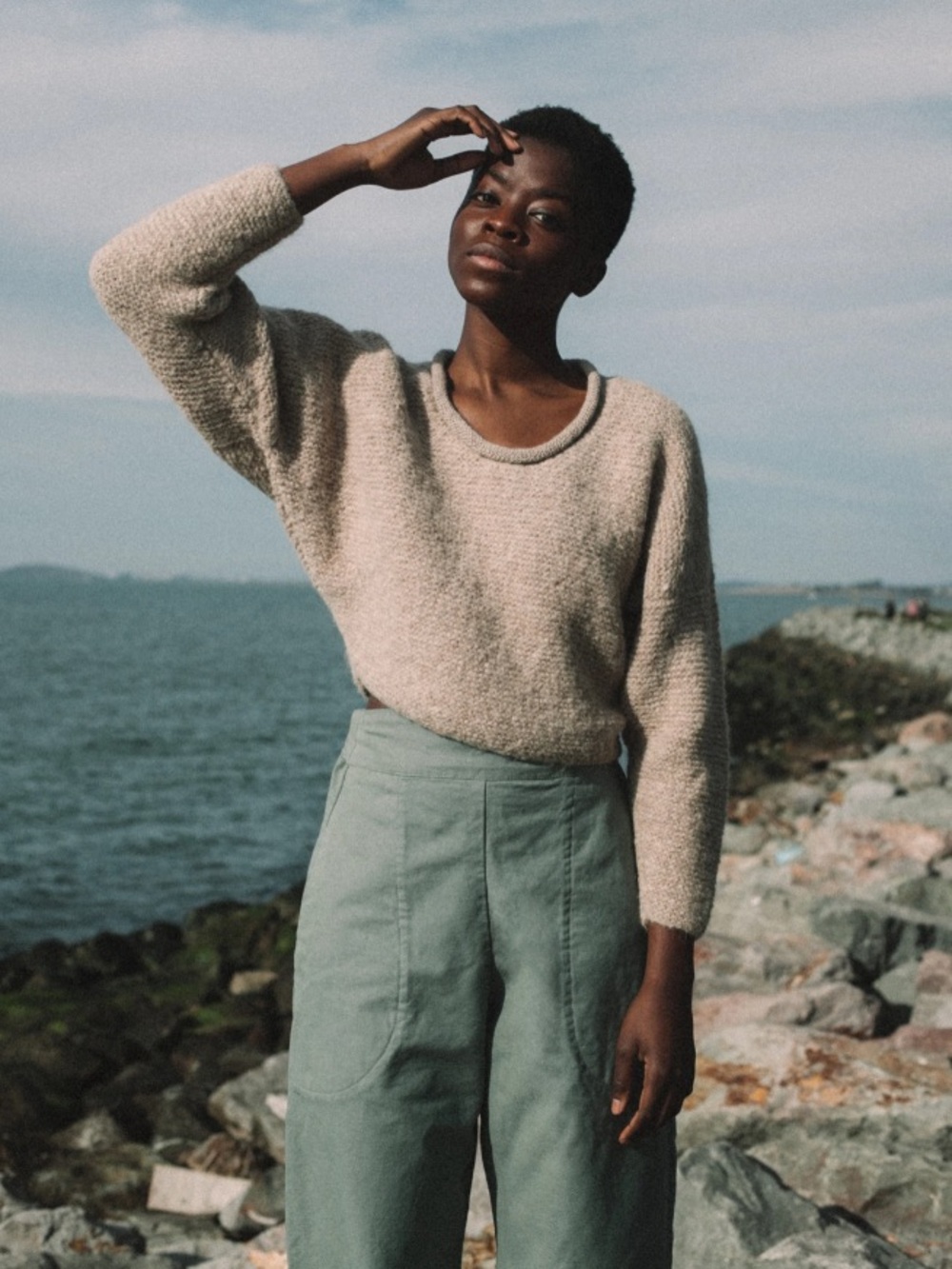 Aliya Wanek Resha Sweater in Oatmeal — Soft Alpaca Wool Knit